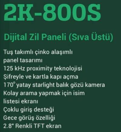 2K-800S PRATİKPLUS DİJİTAL ZİL PANELİ (SIVA ÜSTÜ) - 2