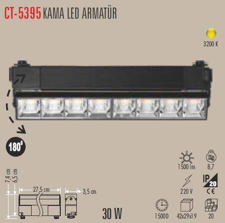 30W KAMA LED ARMATÜR (GÜNIŞIĞI) - 1