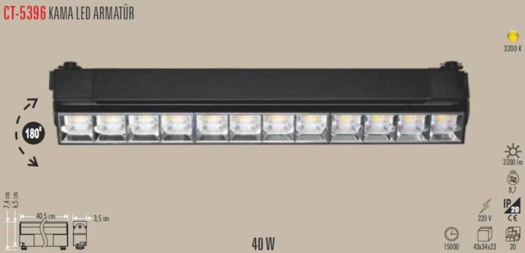 40W KAMA LED ARMATÜR (GÜNIŞIĞI) - 2