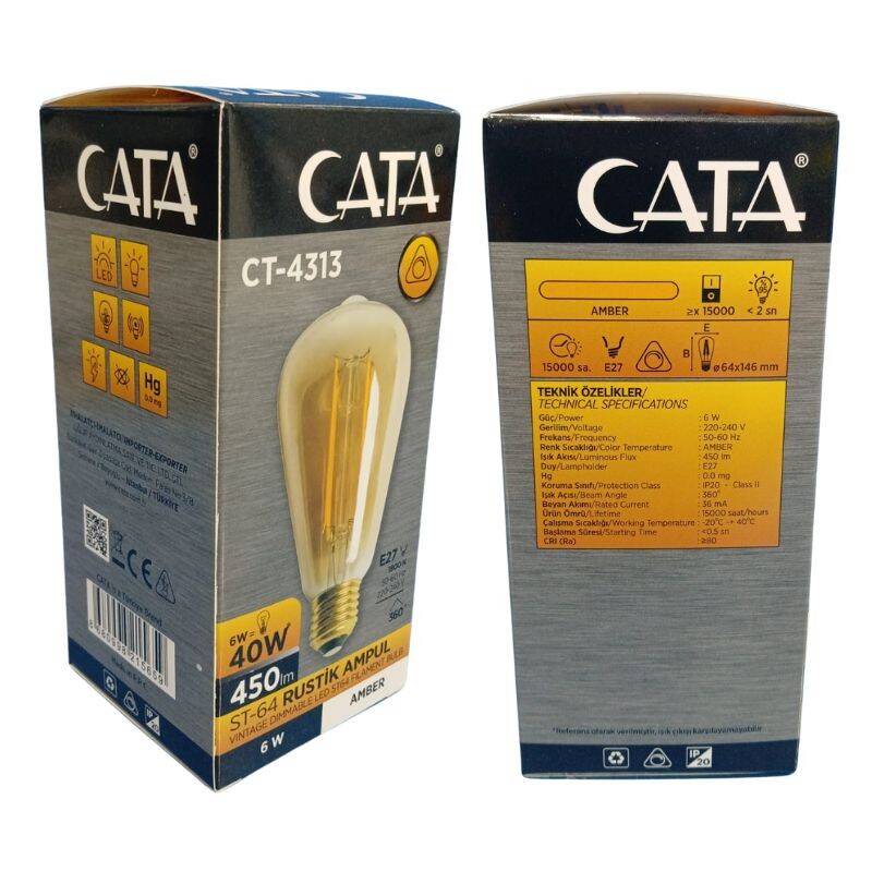 CT-4313 6W DİMLENEBİLİR RUSTİK LED AMPUL( 10 ADET) - 3