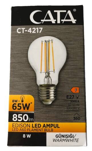 8W EDİSON  LED AMPUL (GÜNIŞIĞI)(3 ADET) - 3