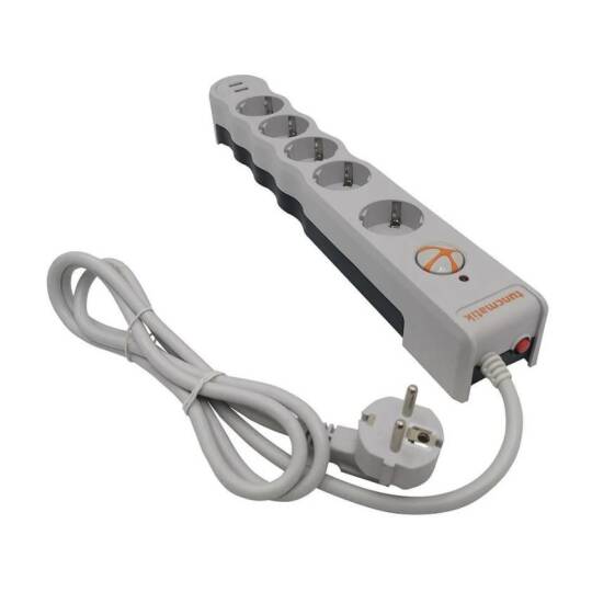 BEŞLİ ENERJİ KORUMA PRİZİ +2 USB-BEYAZ - 2