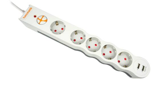 BEŞLİ ENERJİ KORUMA PRİZİ +2 USB-BEYAZ - 3