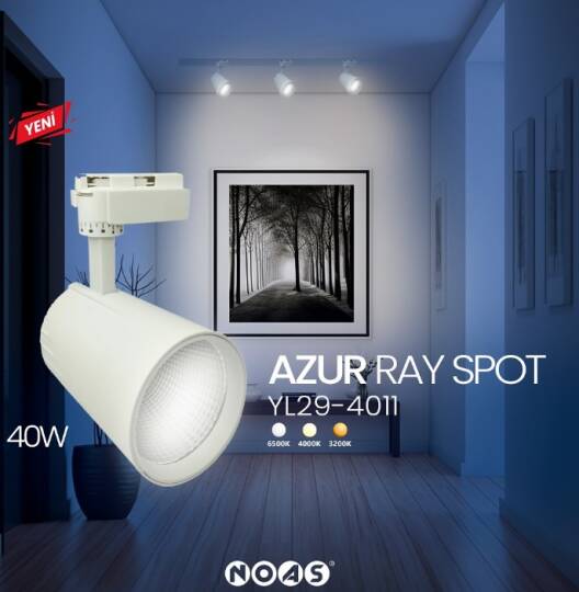 NOAS 40W BEYAZ KASA RAY SPOT ARMATÜRÜ 3200K SARI IŞIK