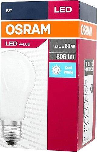 OSRAM 8,5W LED VALUE CLASSIC A 60 6400K 10 ADET - 2