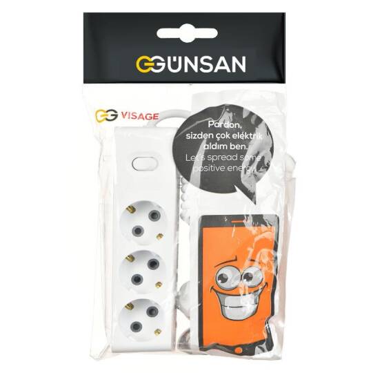 Visage Üçlü Çocuk Korumalı Topraklı Anahtarlı Grup Priz 2m - 2